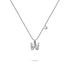 Solid 925 Sterling Silver Initial Crystal Personalised Alphabet Letter Necklace Silver